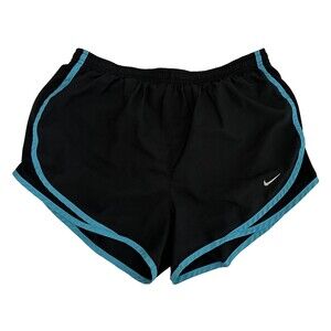 Nike Dri-FIT Black & Blue Lined Running Gym Workout Shorts Women’s Size Medium